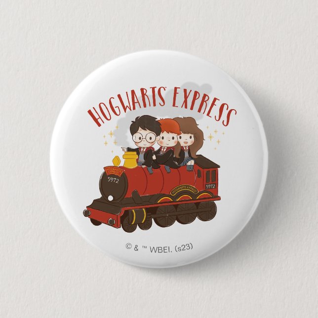 Chapa Redonda De 5 Cm Paseo en el EXPRÉS DE HOGWARTS™ Chibi (Anverso)