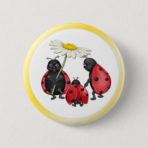 Chapa Redonda De 5 Cm Paseo por Ladybug