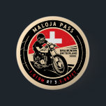 Chapa Redonda De 5 Cm Paso de Maloja | Suiza | Motocicleta<br><div class="desc">Paso de Maloja hecho con un emblema vintage de estilo angustiado. Es un famoso paso de alta montaña que se encuentra en Suiza.</div>