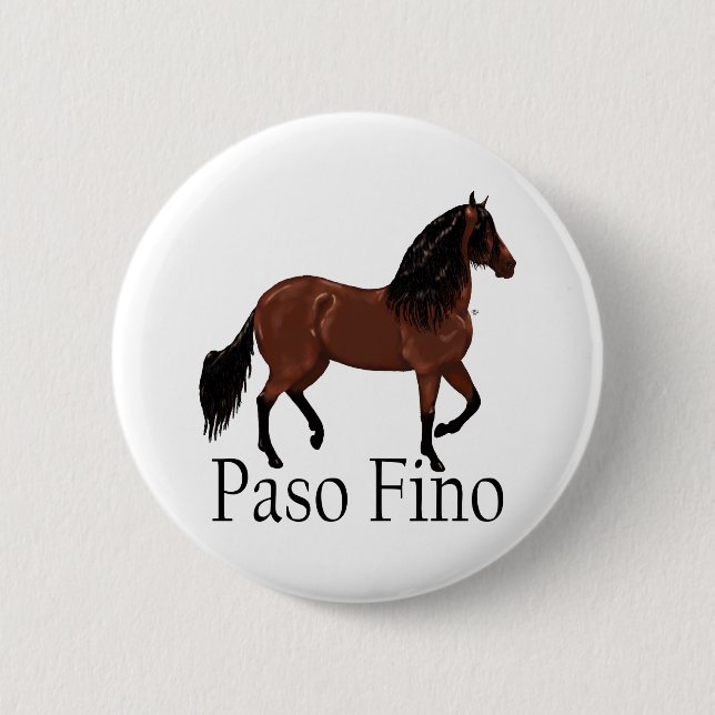 Chapa Redonda De 5 Cm Paso Fino Bay "Paso Fino" (Anverso)