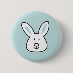 Chapa Redonda De 5 Cm Pastel Blue Cute Easter Bunny Ilustracion