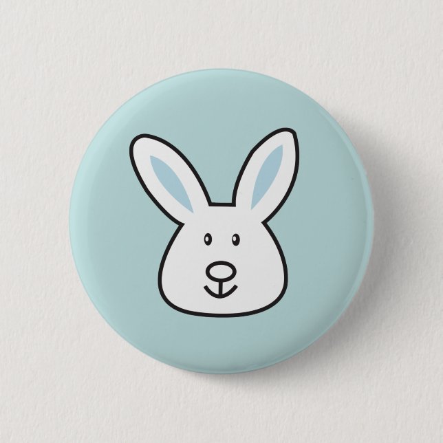 Chapa Redonda De 5 Cm Pastel Blue Cute Easter Bunny Ilustracion (Anverso)
