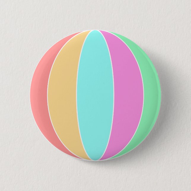 Chapa Redonda De 5 Cm Pastel Color Beach Ball (Anverso)