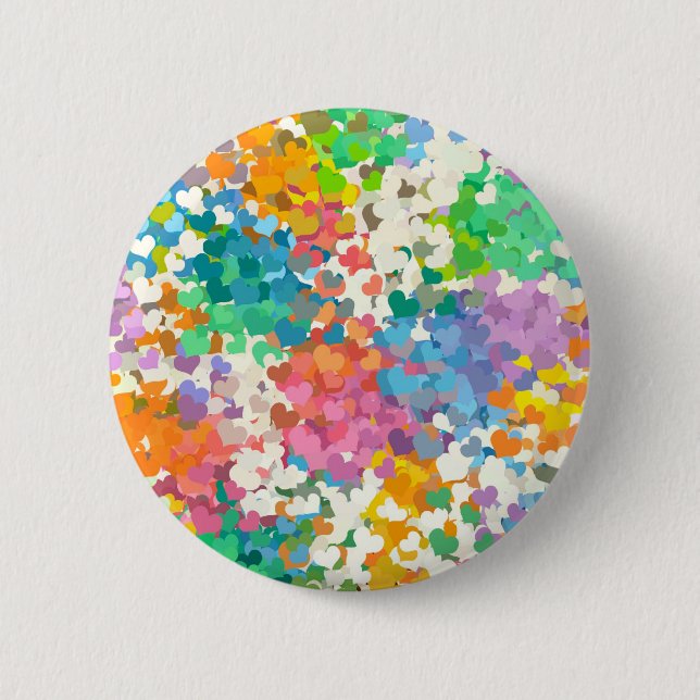 Chapa Redonda De 5 Cm Pastel Confetti Hearts (Anverso)