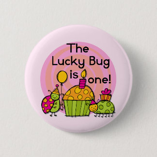 Chapa Redonda De 5 Cm Pastel de bug de suerte camisetas de cumpleaños y 