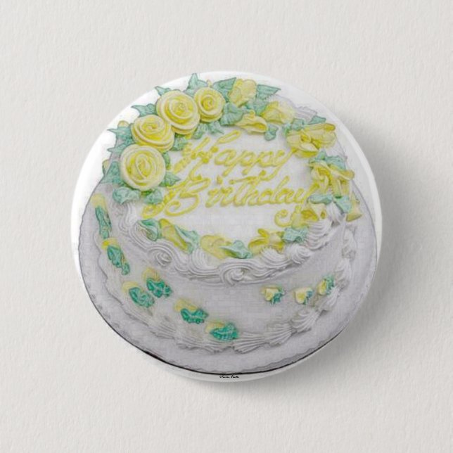 Chapa Redonda De 5 Cm Pastel de cumpleaños feliz -Button- (Anverso)