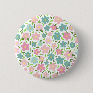 Chapa Redonda De 5 Cm Pastel Ditsy Floral Shabby Chic Coqueta