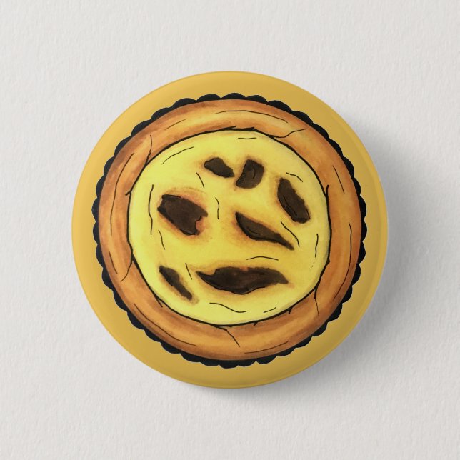 Chapa Redonda De 5 Cm Pastel Pastéis de Nata (Anverso)