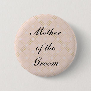 Chapa Redonda De 5 Cm Pastel Peach y Gold Mother of the Groom