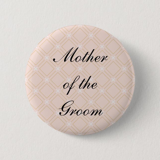 Chapa Redonda De 5 Cm Pastel Peach y Gold Mother of the Groom (Anverso)