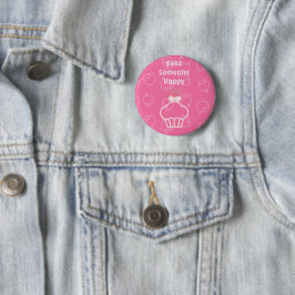 Chapa Redonda De 5 Cm Pastel rosa feliz