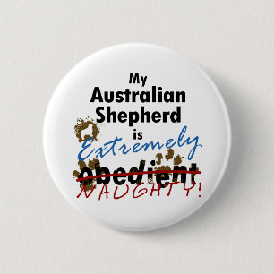 Chapa Redonda De 5 Cm Pastor australiano extremadamente travieso