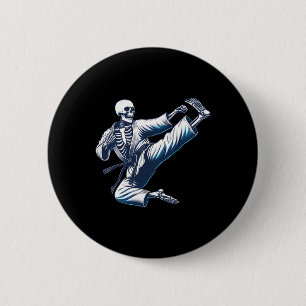 Chapa Redonda De 5 Cm Patada de karate esqueleto Artes marciales Kickbox