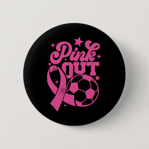 Chapa Redonda De 5 Cm Patada Rosa Para Un Fútbol De Curación De Cáncer D