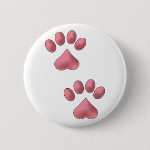 Chapa Redonda De 5 Cm Patas del corazón