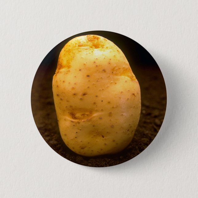 Chapa Redonda De 5 Cm Patata en la suciedad (Anverso)