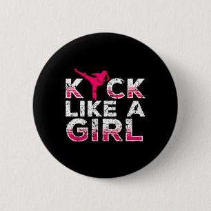 Chapa Redonda De 5 Cm Pateo Como Una Chica-karate Kickboxing Chicas