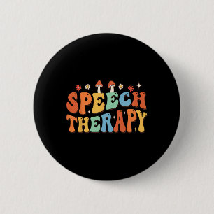Chapa Redonda De 5 Cm Pathólogo Groovy Mental del lenguaje de la terapia