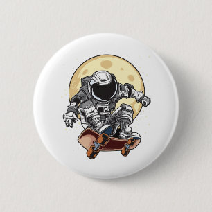 Chapa Redonda De 5 Cm Patinador Astronauta