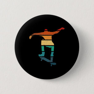 Chapa Redonda De 5 Cm Patineta Forma Vintage Skater Y Patinaje