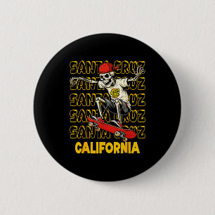 Chapa Redonda De 5 Cm Patineta skeleton vintage santa cruz california