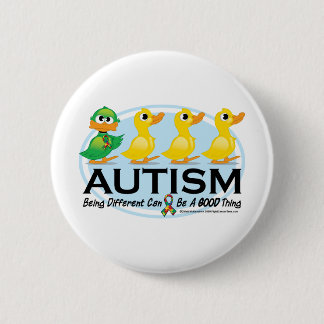 Chapa Redonda De 5 Cm Patito feo del autismo