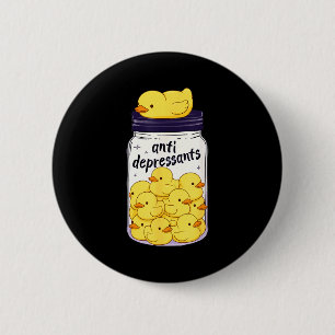 Chapa Redonda De 5 Cm Pato Amarillo Divertido Tarro Antidepresivo Zoo Ch