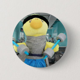Chapa Redonda De 5 Cm Pato Danny en el gimnasio