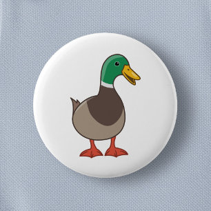 Chapa Redonda De 5 Cm Pato de dibujos animados lindo