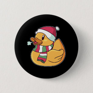 Chapa Redonda De 5 Cm Pato de goma de Navidad sombrero de Santa regalo p