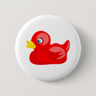 Chapa Redonda De 5 Cm Pato de goma rojo