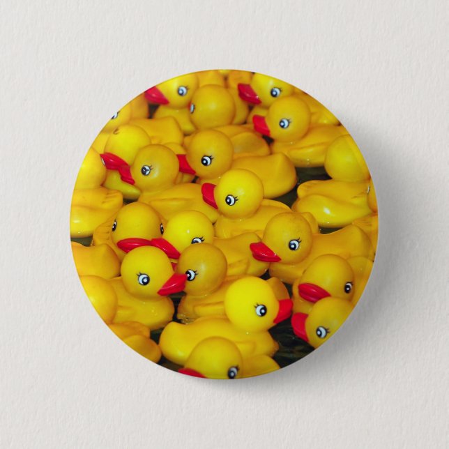Chapa Redonda De 5 Cm Patos de goma amarillos (Anverso)