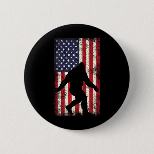 Chapa Redonda De 5 Cm Patriot Bigfoot Sasquatch Love Bandera Estadounide