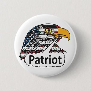 Chapa Redonda De 5 Cm Patriot Eagle