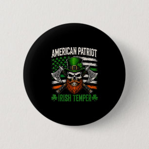 Chapa Redonda De 5 Cm patriota americano temperamento irlandés shamrock 
