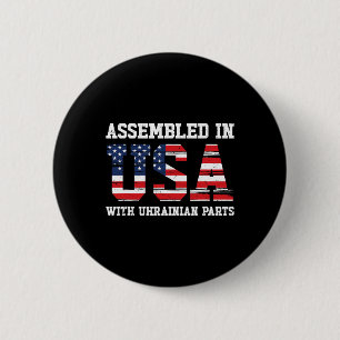 Chapa Redonda De 5 Cm Patriota Americano Ucraniano Bandera De Ucrania Us
