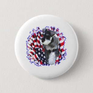 Chapa Redonda De 5 Cm Patriota del Schnauzer miniatura