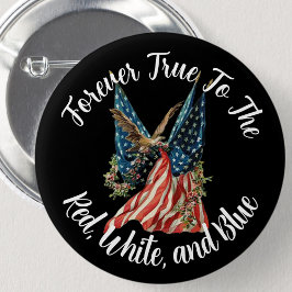 Chapa Redonda De 5 Cm Patriotic American Flag and Eagle USA 250th