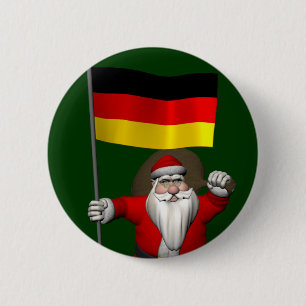 Chapa Redonda De 5 Cm Patriotic Santa Claus With Ensign Of Germany