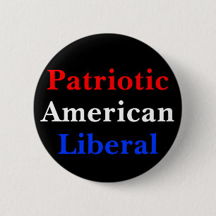 Chapa Redonda De 5 Cm Patriótico americano liberal