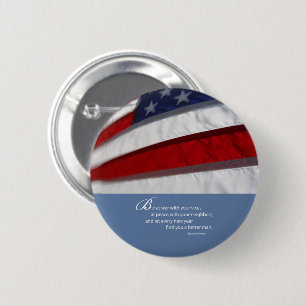 Chapa Redonda De 5 Cm Patriótico, Bandera Americana