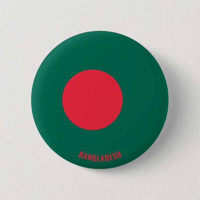 Chapa Redonda De 5 Cm Patriótico de la Bandera de Bangladesh (Anverso)