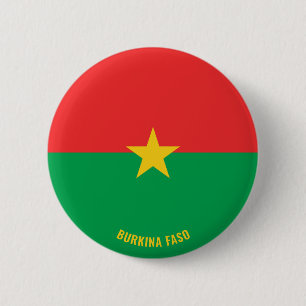 Chapa Redonda De 5 Cm Patriótico de la Bandera de Burkina Faso