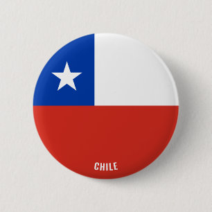 Chapa Redonda De 5 Cm Patriótico de la Bandera de Chile
