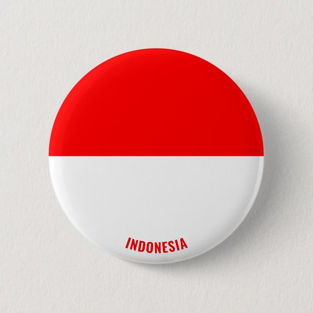 Chapa Redonda De 5 Cm Patriótico de la Bandera de Indonesia (Anverso)