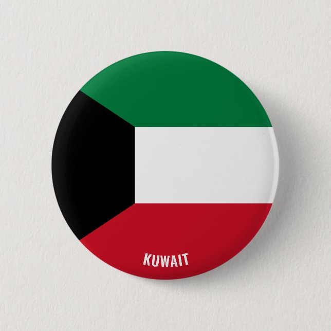 Chapa Redonda De 5 Cm Patriótico de la Bandera de Kuwait (Anverso)