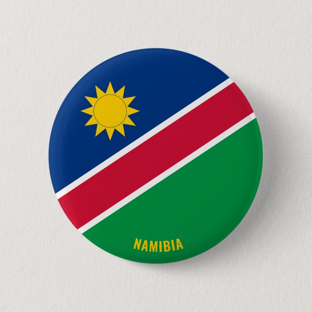Chapa Redonda De 5 Cm Patriótico de la Bandera de Namibia (Anverso)