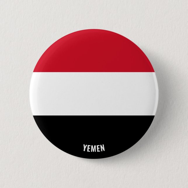 Chapa Redonda De 5 Cm Patriótico de la bandera de Yemen (Anverso)
