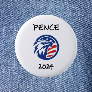 Chapa Redonda De 5 Cm Patriótico Mike Pence 2024 Camiseta de águila elec