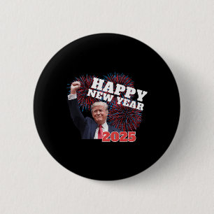 Chapa Redonda De 5 Cm Patriótico Trump Feliz Año Nuevo 2025 Conservador